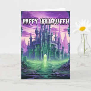 Creepy Haunted Mansion   Happy Halloween Card