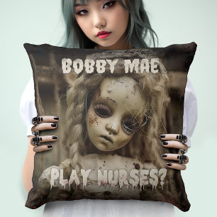 Creepy Haunted Nurse Doll - Horror Movie Cushion