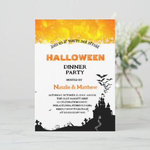 Creepy Haunted Spooky House Halloween Dinner Party Invitation