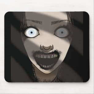 Creepy Haunting Ghost Lady Mouse Pad