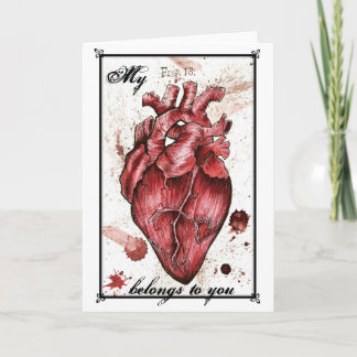Creepy Heart Love Card Edgar Allan Poe quote