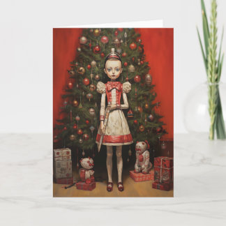 Creepy Holiday Doll Christmas Card 5x7