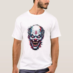 Creepy Horror Clown Face Graphic T-Shirt