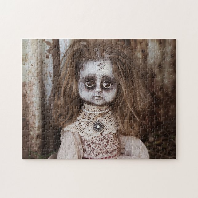 Creepy Horror Doll in Sepia Tones Jigsaw Puzzle (Horizontal)
