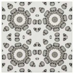 Creepy Human Skull Mandala Fabric
