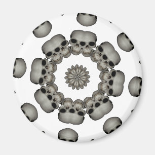 Creepy Human Skull Mandala Magnet
