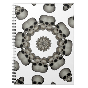 Creepy Human Skull Mandala Notebook