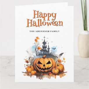 Creepy Jack O’Lantern Ghost Halloween Card