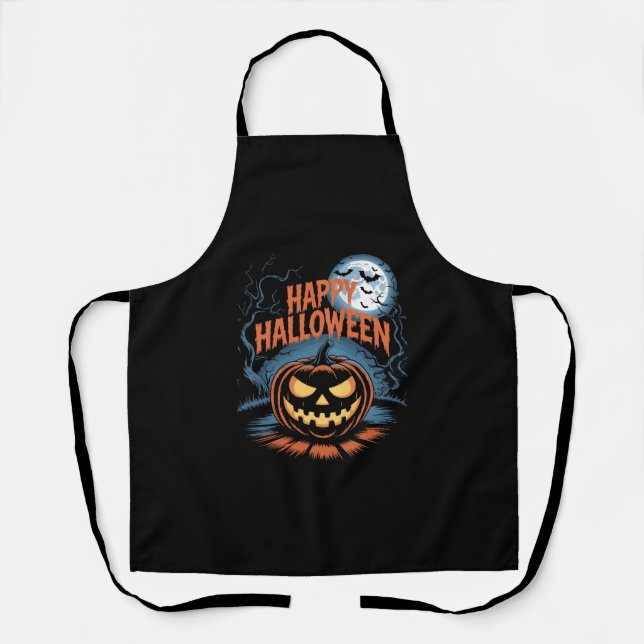 Creepy Jack O’ Lantern Halloween Apron (Front)