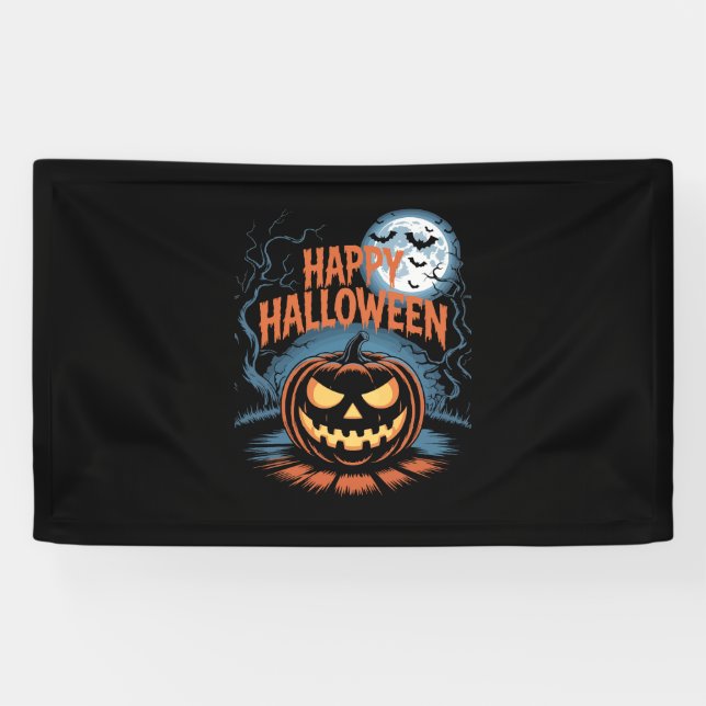 Creepy Jack O’ Lantern Halloween Banner (Horizontal)