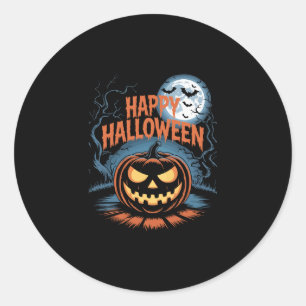 Creepy Jack O� Lantern Halloween Classic Round Sticker