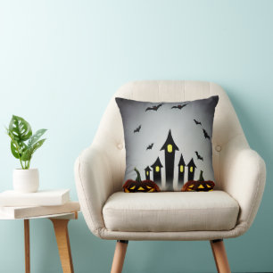 Creepy Jack o' Lantern Halloween Decor Cushion