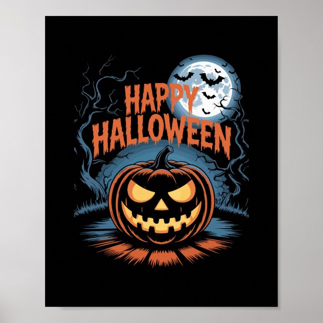 Creepy Jack O’ Lantern Halloween Poster (Front)