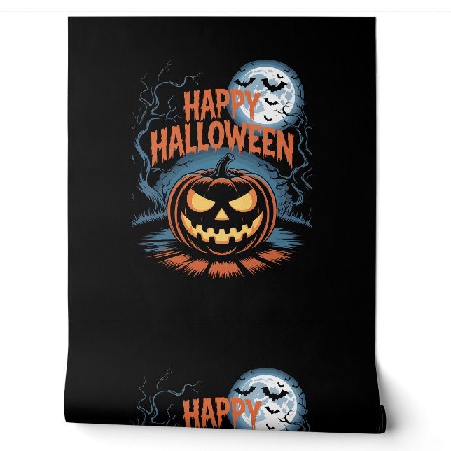 Creepy Jack O’ Lantern Halloween Wallpaper (Unrolling)