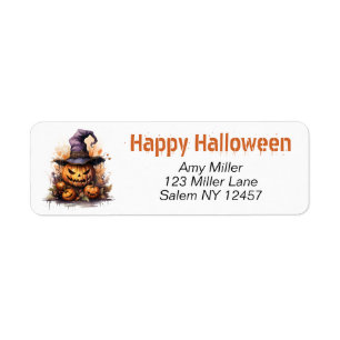 Creepy Jack-O-Lantern Return Address Label