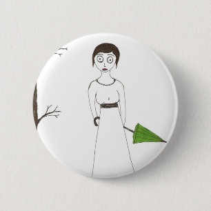 Creepy Jane Austen Rice Painting 6 Cm Round Badge