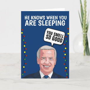 CREEPY JOE BIDEN SNIFF CHRISTMAS GREETING CARD