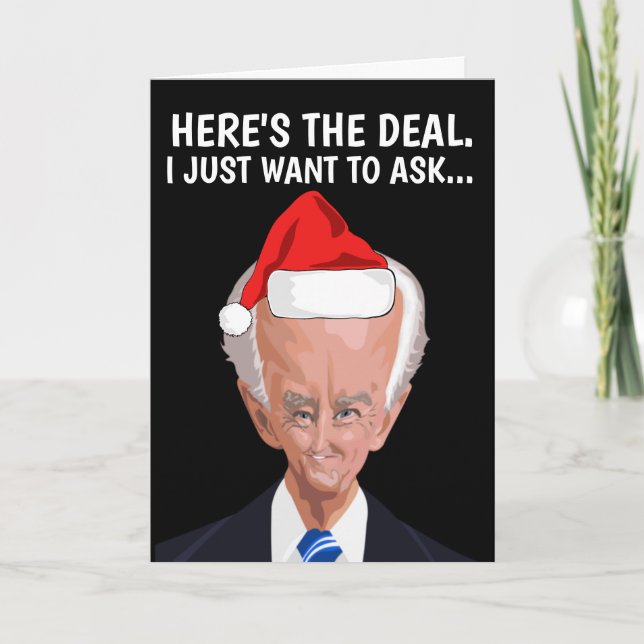 CREEPY JOE BIDEN SNIFF CHRISTMAS GREETING CARD (Front)