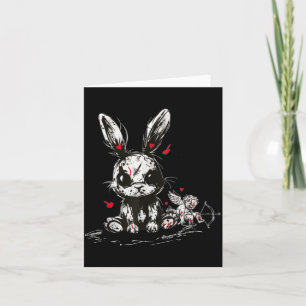 Creepy kawaii bunny anti valentine's day goth cupi card