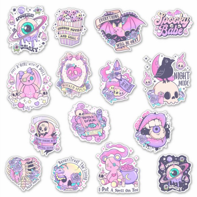 Creepy Kawaii Pastel Goth Witchery (Front)