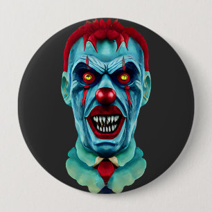Creepy Killer Zombie Clown Horror Art 10 Cm Round Badge