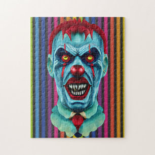Creepy Killer Zombie Clown Horror Art Jigsaw Puzzle
