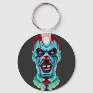 Creepy Killer Zombie Clown Horror Art  Key Ring