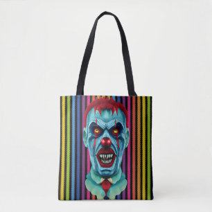 Creepy Killer Zombie Clown Horror Art Tote Bag