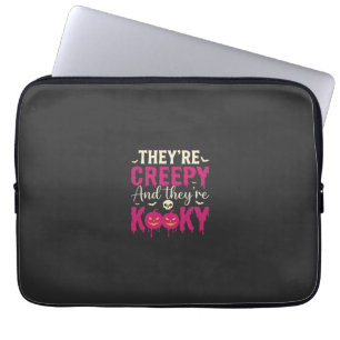 Creepy Kooky Halloween Skull Pumpkin Design_1 Laptop Sleeve