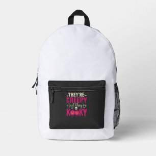 Creepy Kooky Halloween Skull Pumpkin Design_1 Printed Backpack