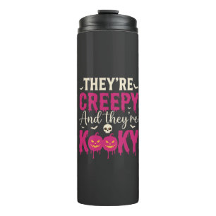 Creepy Kooky Halloween Skull Pumpkin Design_1 Thermal Tumbler