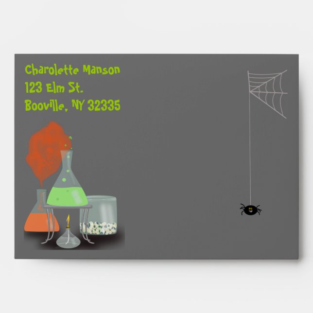 Creepy Laboratory Halloween Envelope - large (Front)