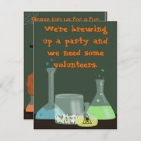 Creepy Laboratory Halloween Invitation, two sides
