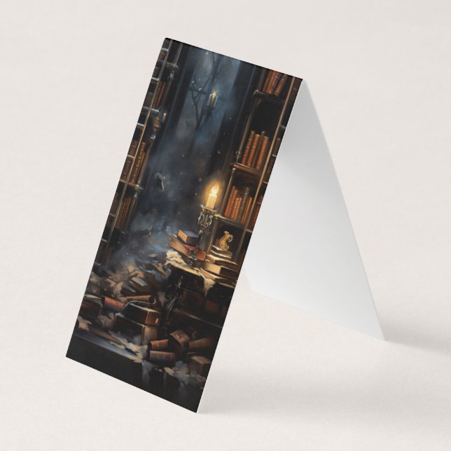 Creepy Library Folding Bookmarks Bookmarkers Business Card (Front)