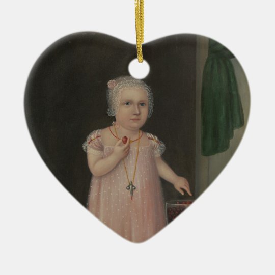 Creepy Little Girl Eats Candy Ceramic Ornament
