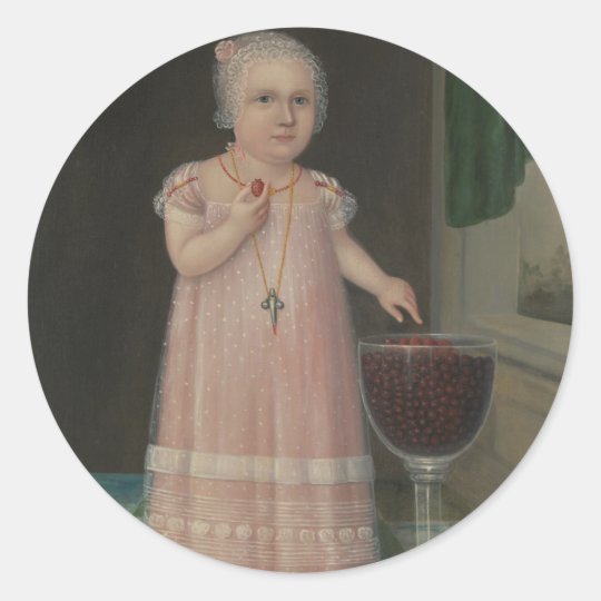 Creepy Little Girl Eats Candy Classic Round Sticker