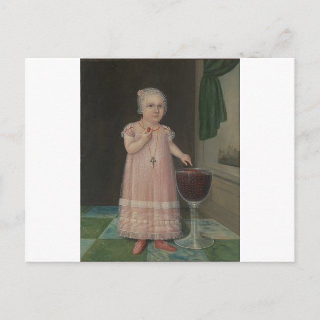 Creepy Little Girl Eats Candy Postcard (Front)