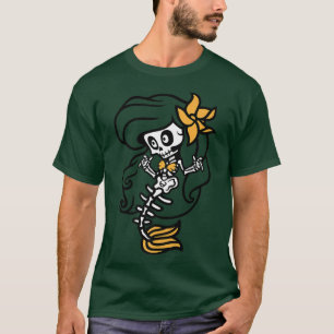 Creepy Little Mermaid Skeleton Halloween T-Shirt