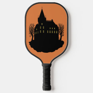 Creepy Mansion in Silhouette Pickleball Paddle