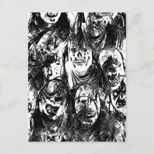 Creepy Masks  Postcard