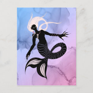 Creepy Mermaid Dark Fantasy Monster Goth Postcard