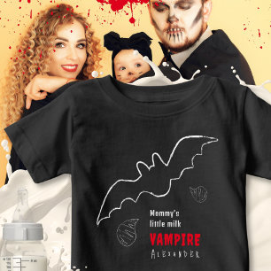 Creepy Milk Vampire Bat Halloween Baby T-Shirt