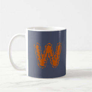 Creepy Monogram Clashing Orange on Blue Coffee Mug
