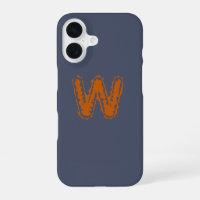 Creepy Monogram Clashing Orange on Blue