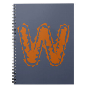 Creepy Monogram Clashing Orange on Blue Notebook