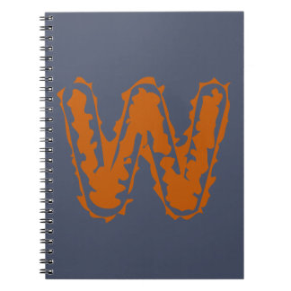 Creepy Monogram Clashing Orange on Blue Notebook