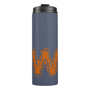 Creepy Monogram Clashing Orange on Blue Thermal Tumbler