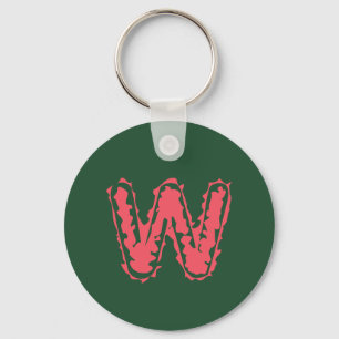 Creepy Monogram Clashing Pink on Green Key Ring