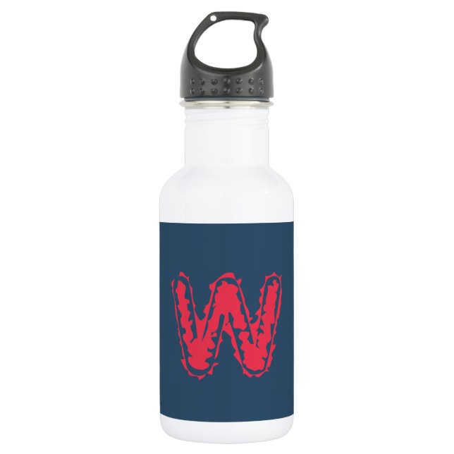 Creepy Monogram Clashing Red on Blue 532 Ml Water Bottle (Front)