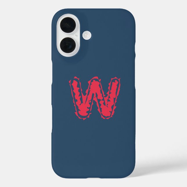Creepy Monogram Clashing Red on Blue Case-Mate iPhone Case (Back)